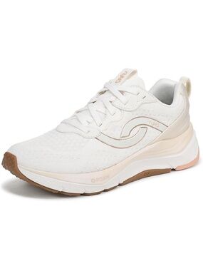 Ryka Women’s Lightweight White Knit Running Sneakers with Cream Accents